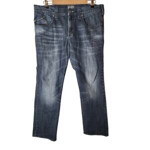 ROCK & REPUBLIC Blue Captive Straight Leg Metal Men's Jeans SZ 36x30